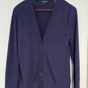 Navy Button Up Cardigan Sweater